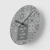 Kan de vierde zijn bij uw Sampler Quilt Quote Ronde Klok (Hoek)