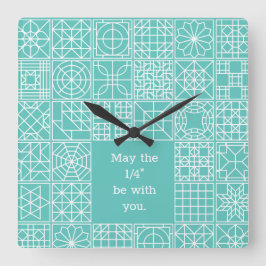 Kan de vierde zijn bij uw Sampler Quilt Quote Vierkante Klok