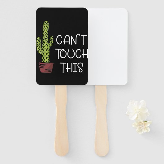Kan deze cactus niet aanraken handwaaier (Voorkant en achterkant)