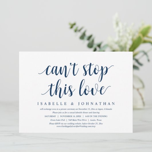 Kan deze liefde, weddenschap met Elopement Inv nie Kaart (Staand voorkant)