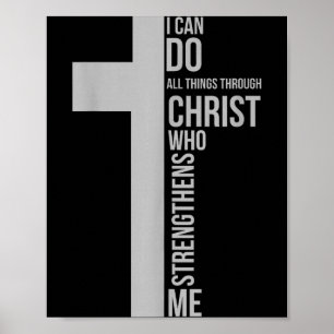 Kan dingen doen door Christus die het kruis verste Poster