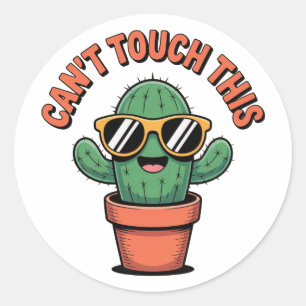 Kan dit niet aanraken - Grappige Cactus Pun Sticke Ronde Sticker
