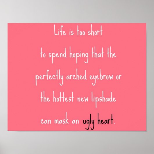 Kan een lelijk hart niet maskeren poster (Voorkant)