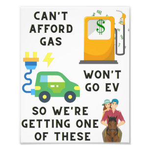 Kan geen benzine of EV betalen, dus koop een paard Foto Afdruk