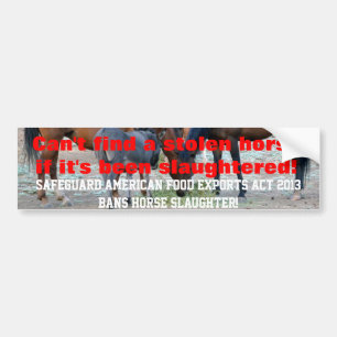 Kan geen gestolen paard vinden als het is geslacht bumpersticker