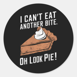 Kan geen hap meer eten Oh kijk taart Thanksgiving Ronde Sticker