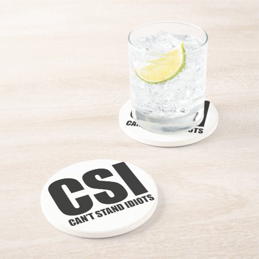 Kan geen Idioten staan. Vreemd en beledigend Zandsteen Onderzetter (Zijkant)