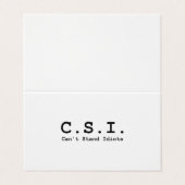 Kan geen Idiots CSI-acroniem staan Visitekaartje (Buitenkant ongevouwen)