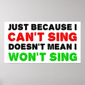 Kan geen Sing Zing geen Funny Poster zingen (Voorkant)