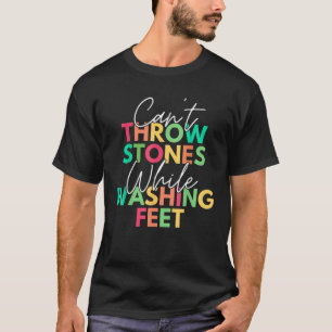 Kan geen stenen gooien tijdens het wassen voeten t-shirt
