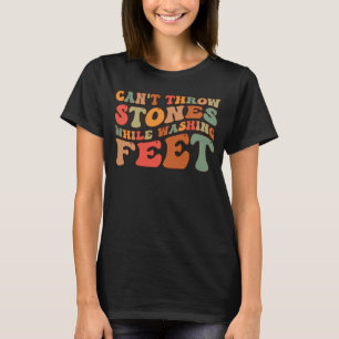 Kan geen stenen gooien tijdens het wassen voeten w t-shirt