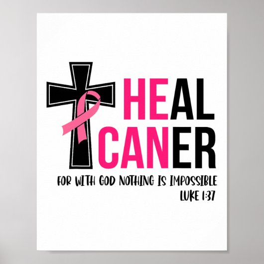 Kan genezen kanker Christelijk lint borstkanker AW Poster (Voorkant)