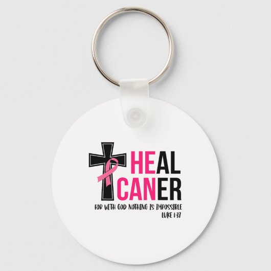 Kan genezen kanker Christelijk lint borstkanker AW Sleutelhanger (Voorkant)