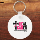 Kan genezen kanker Christelijk lint borstkanker AW Sleutelhanger (Voorkant)