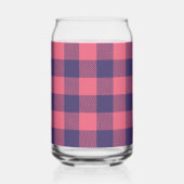Kan Glas Heet Roze Magenta Indigo Buffalo Plaid (Achterkant)