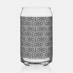 Kan Glas Wit Zwart Hexagoon Geometrisch Patroon