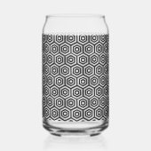Kan Glas Wit Zwart Hexagoon Geometrisch Patroon (Achterkant)