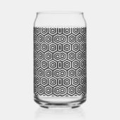Kan Glas Wit Zwart Hexagoon Geometrisch Patroon (Rechts)