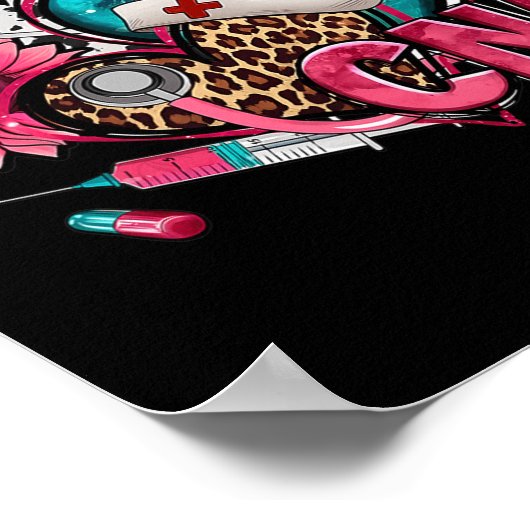 Kan Hart Roze Zonnebloem Borstkanker Bewustzijn W Poster (Hoek)