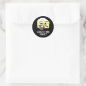 Kan het brie magie Grappige Kaas Pun Donkere BG Ronde Sticker (Tas)
