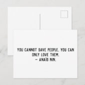 Kan het Citaat van Mensen Anais niet opslaan Briefkaart (Voorkant / Achterkant)