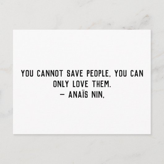 Kan het Citaat van Mensen Anais niet opslaan Briefkaart (Voorkant)