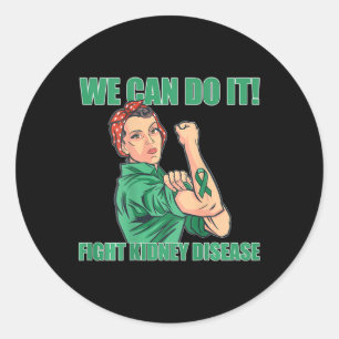 Kan het doen Rosie Riverter bestrijding van nierzi Ronde Sticker
