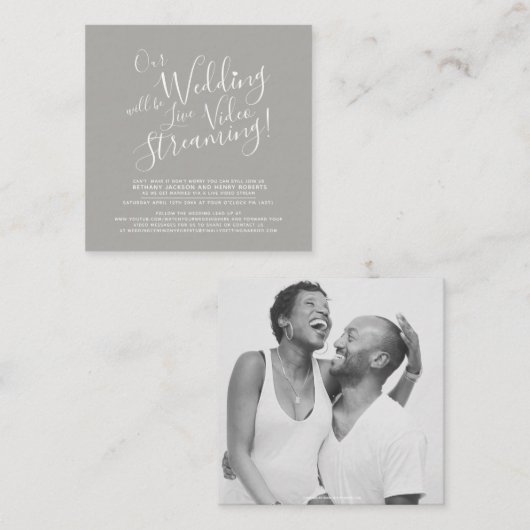 Kan het geen bruiloft streaming link maken informatiekaartje (Voorkant / Achterkant)