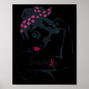 Kan het genezen Rosie Riveter Borstkanker Overleve Poster