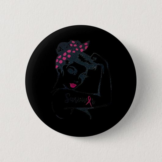 Kan het genezen Rosie Riveter Borstkanker Overleve Ronde Button 5,7 Cm (Voorkant)