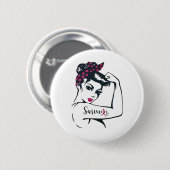 Kan het genezen Rosie Riveter overlevende van bors Ronde Button 5,7 Cm (Voorkant /achterkant)