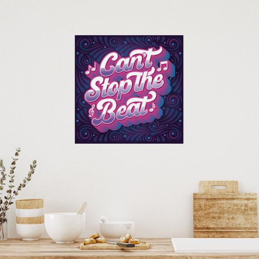 Kan het Poster Beat Square niet stoppen (24x24) (Keuken)