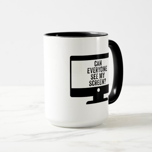 Kan iedereen mijn scherm zien? Grappig virtuele Ve Mok (Voorkant rechts)