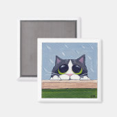 Kan ik binnenkomen? - Kattenmagneet Magneet (Voorkant / Achterkant)