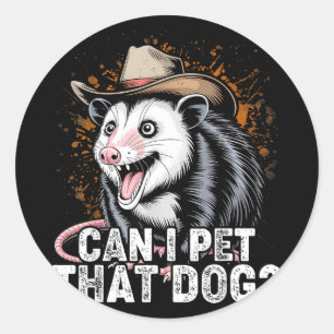 Kan ik dat hond meme dierliefhebber grappige oposs ronde sticker
