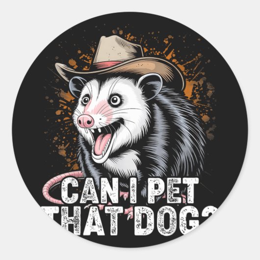 Kan ik dat hond meme dierliefhebber grappige oposs ronde sticker (Voorkant)