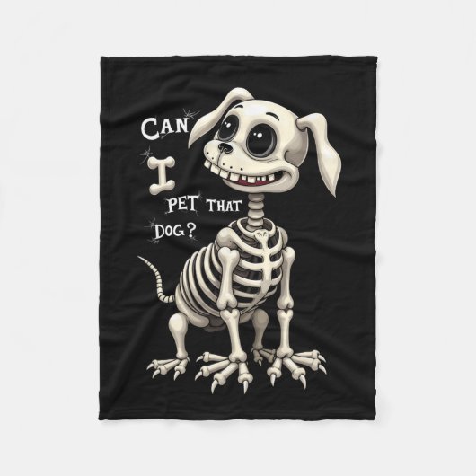 Kan ik dat hondenskelet Halloween-geschenken geven Fleece Deken (Voorkant)