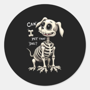 Kan ik dat hondenskelet Halloween-geschenken geven Ronde Sticker