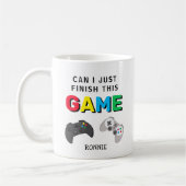 Kan ik de grappige gamer van dit spel afmaken? koffiemok (Links)