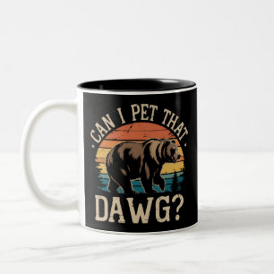 Kan ik die hond aaien Berenmeme Kamperen Wandelen  Tweekleurige Koffiemok