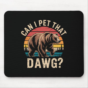 Kan ik die hond aaien Funny Bear Meme Wandelen Kam Muismat