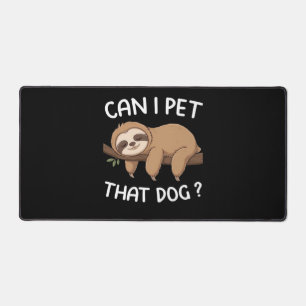 Kan ik die hond aaien, grappige luiaard voor diere bureaumat