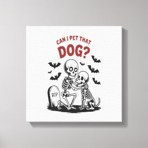 Kan ik die hond aaien Halloween Canvas Afdruk