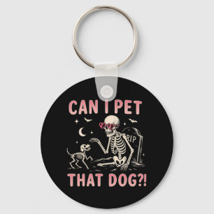 Kan ik die hond een grappig skelet geven Halloween Sleutelhanger