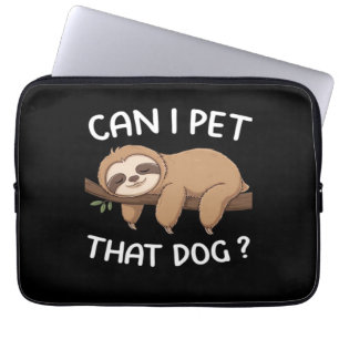 Kan ik die hond een grappige luiaard aaien voor he laptop sleeve