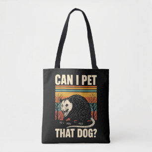 Kan ik die hond opossum aaien Funny Meme Design Tote Bag