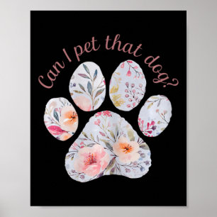Kan ik die hond Waterverf Bloemen Paw Print