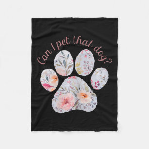 Kan ik die hond Waterverf Bloemen Paw Print Fleece Deken