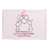 Kan ik een Kus Cute Couple-ontwerp lenen Kussensloop (Achterkant)