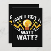 Kan ik een watt krijgen? - Funny Electricia Kaart (Voorkant / Achterkant)